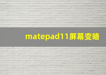 matepad11屏幕变暗