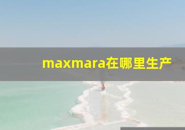 maxmara在哪里生产