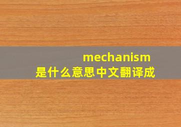 mechanism是什么意思中文翻译成