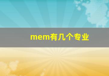 mem有几个专业