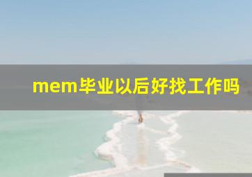 mem毕业以后好找工作吗