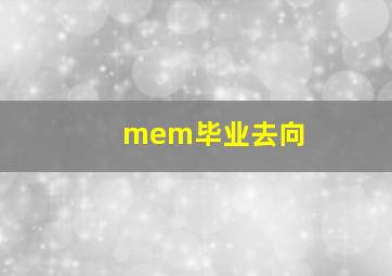 mem毕业去向