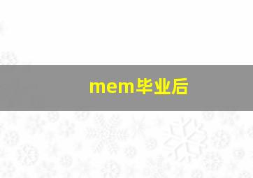 mem毕业后