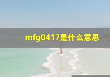 mfg0417是什么意思