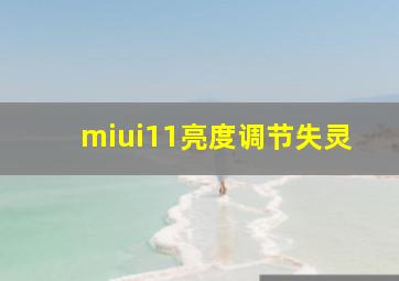 miui11亮度调节失灵