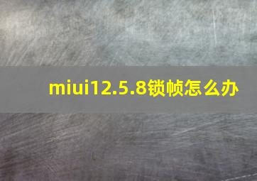 miui12.5.8锁帧怎么办