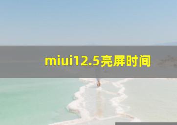 miui12.5亮屏时间