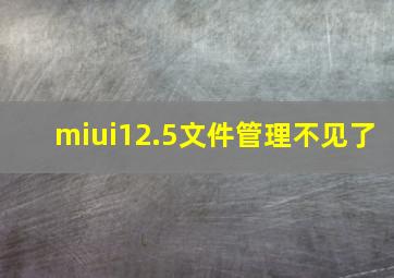 miui12.5文件管理不见了