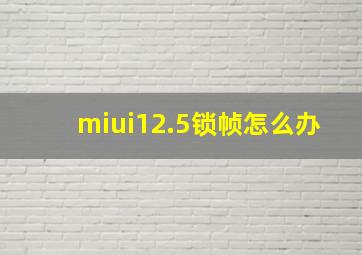 miui12.5锁帧怎么办