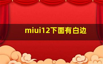 miui12下面有白边