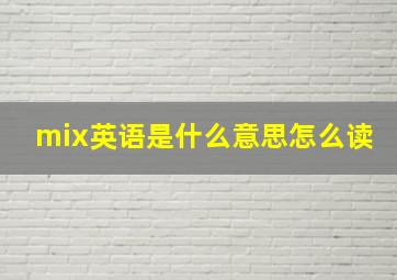 mix英语是什么意思怎么读