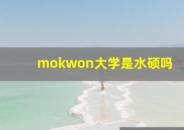 mokwon大学是水硕吗