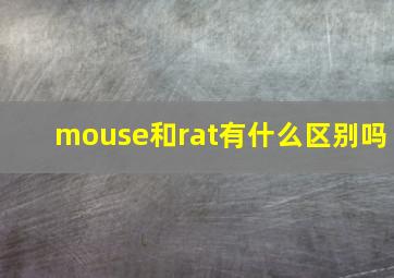 mouse和rat有什么区别吗