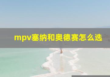 mpv塞纳和奥德赛怎么选