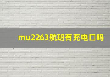 mu2263航班有充电口吗