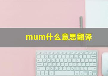 mum什么意思翻译