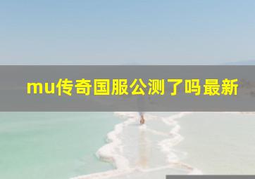 mu传奇国服公测了吗最新