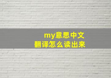 my意思中文翻译怎么读出来