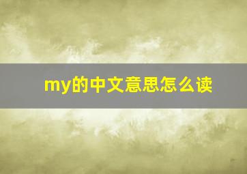 my的中文意思怎么读