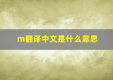 m翻译中文是什么意思