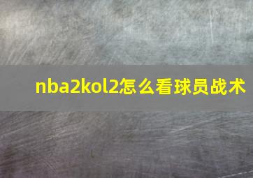 nba2kol2怎么看球员战术