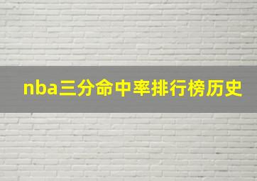 nba三分命中率排行榜历史