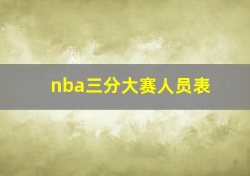 nba三分大赛人员表