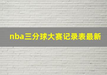 nba三分球大赛记录表最新