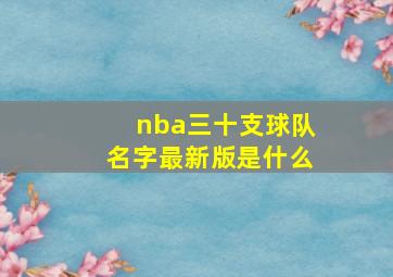 nba三十支球队名字最新版是什么