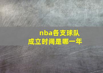 nba各支球队成立时间是哪一年