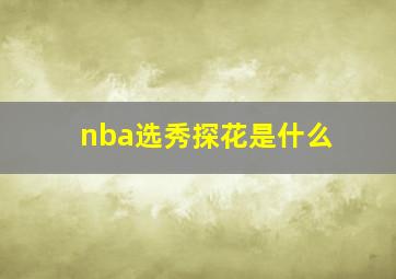 nba选秀探花是什么