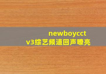 newboycctv3综艺频道回声嘹亮