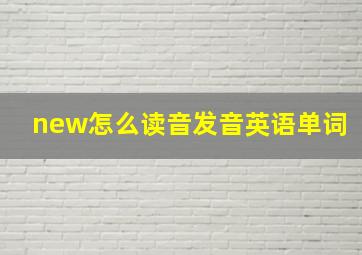 new怎么读音发音英语单词