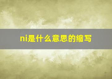 ni是什么意思的缩写