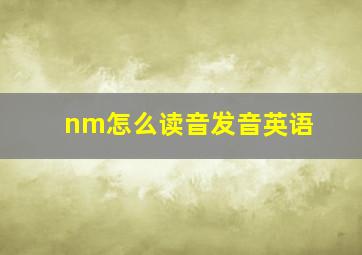 nm怎么读音发音英语