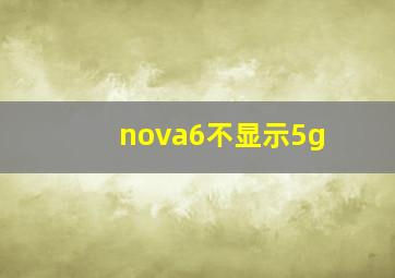 nova6不显示5g