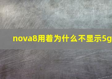 nova8用着为什么不显示5g