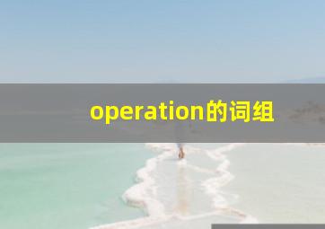 operation的词组