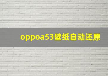 oppoa53壁纸自动还原