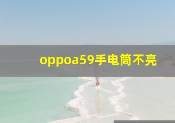 oppoa59手电筒不亮