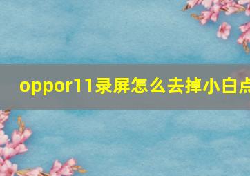 oppor11录屏怎么去掉小白点