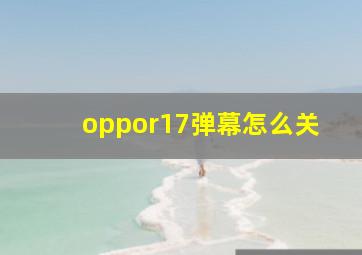 oppor17弹幕怎么关