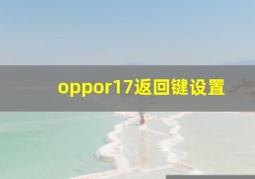 oppor17返回键设置