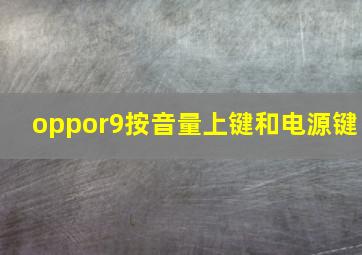 oppor9按音量上键和电源键