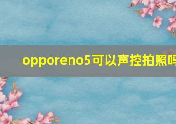 opporeno5可以声控拍照吗