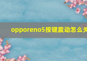 opporeno5按键震动怎么关