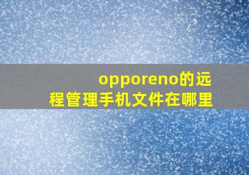 opporeno的远程管理手机文件在哪里