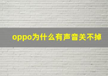 oppo为什么有声音关不掉