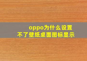 oppo为什么设置不了壁纸桌面图标显示