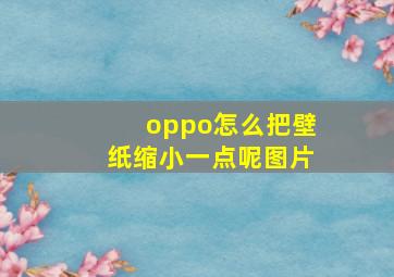 oppo怎么把壁纸缩小一点呢图片